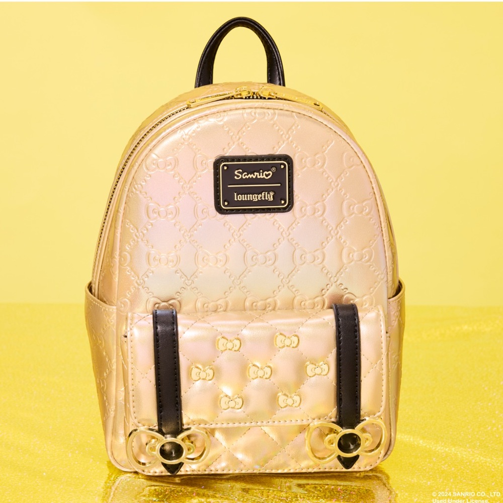 Loungefly Sanrio Hello Kitty 50th Anniversary Metallic Gold Mini Backpack